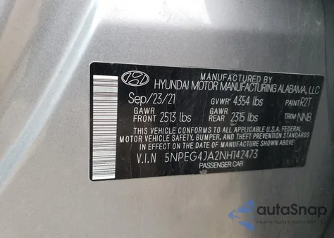 2022 Hyundai Sonata Se z USA, uszkodzony, nr VIN 5NPEG4JA2NH142473